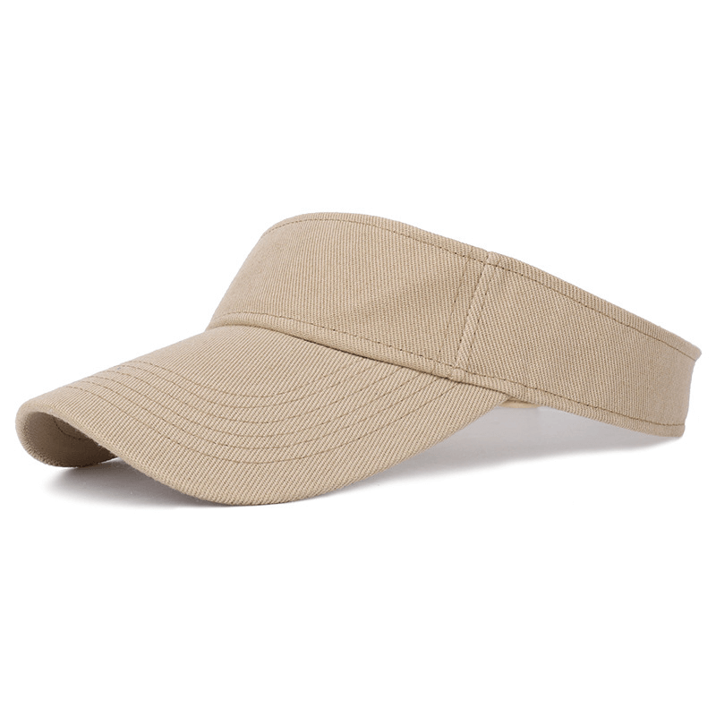 Beige Tennis Golf Visor Cap with UV Protection and Adjustable Fit, Ideal for Outdoor Sports Activities, Made of Breathable Cotton